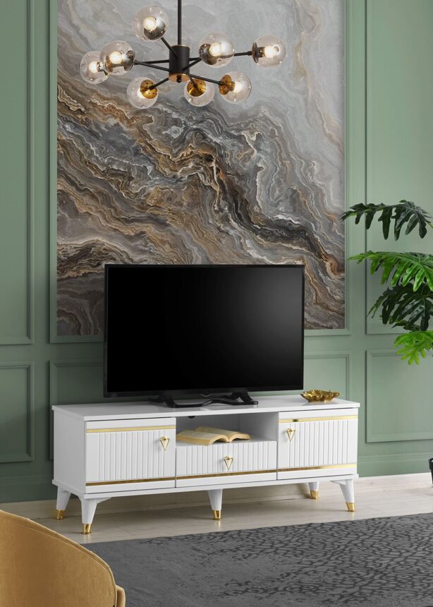 130 CM KORDON MDF MEBRAN KAPAK TV SEHPASI