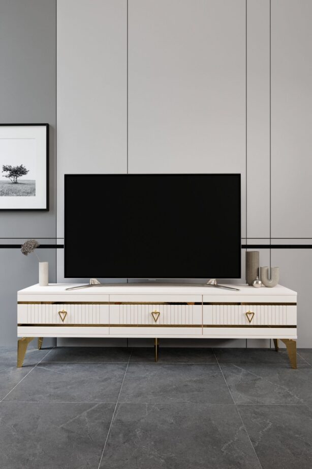 150 CM KORDON MDF MEBRAN KAPAK EKRU GOLD