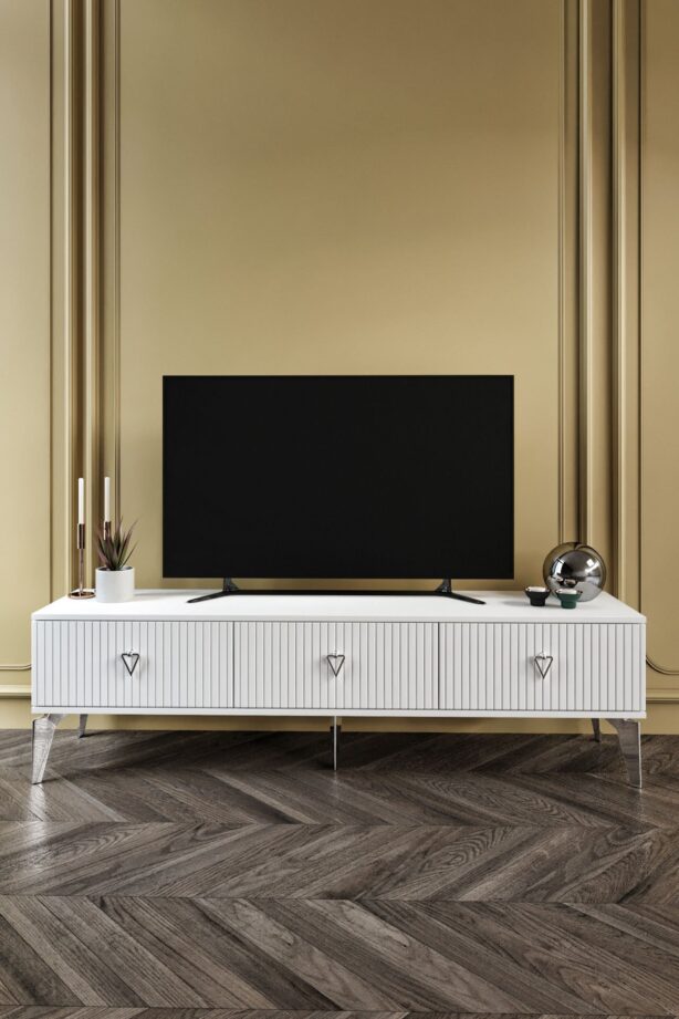 180 CM ZEUGMA MDF MEBRAN KAPAK BEYAZ GÜMÜŞ