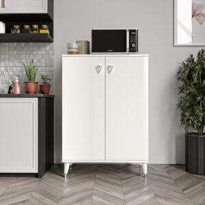 Simple Çok Amaçlı Dolap Mutfak Balkon Kiler Banyo Ayakkabılık Dolabı Beyaz Gümüş