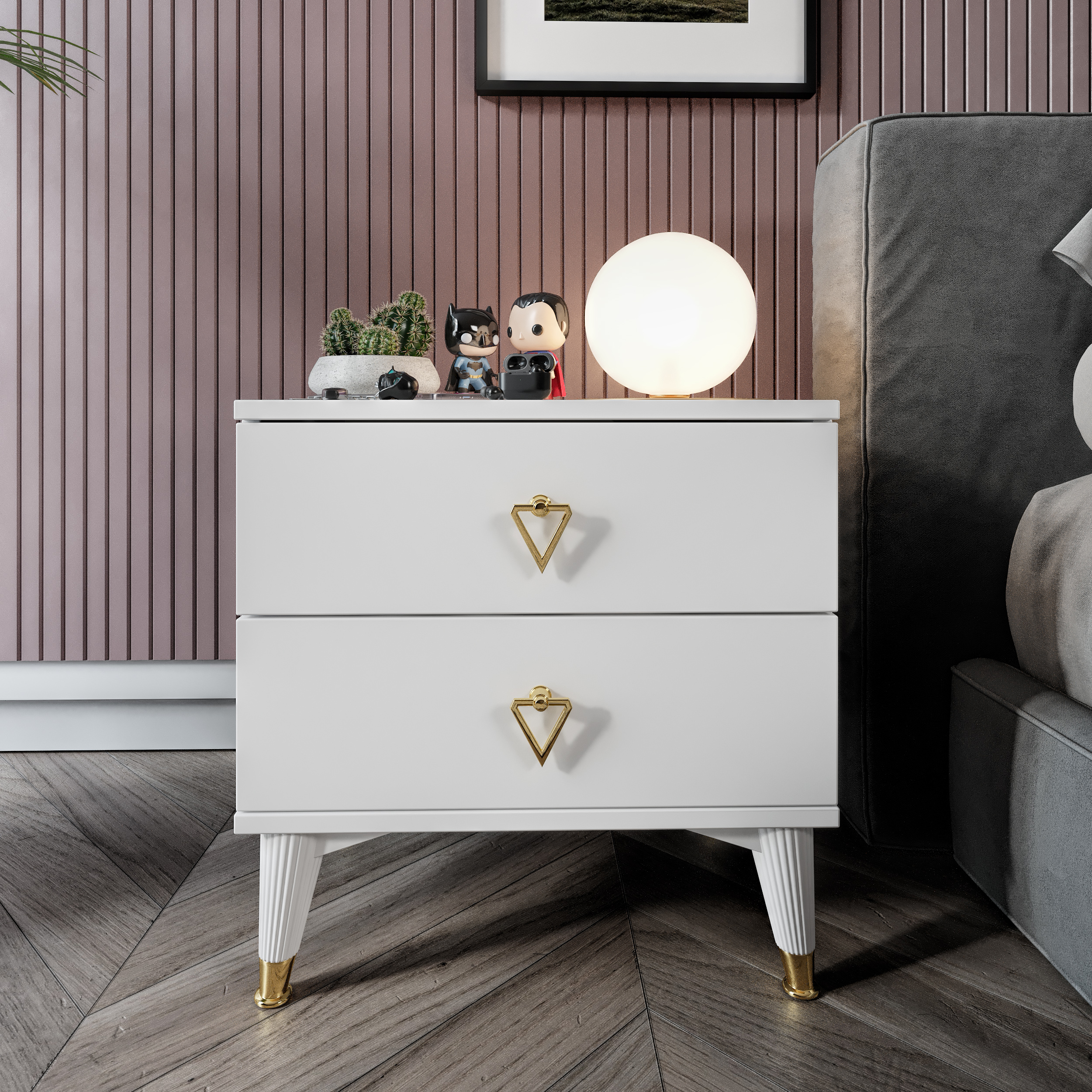 simple 2 Çekmeceli komodin kmd5002 beyaz gold simple 2 Çekmeceli komodin kmd5002 beyaz gold